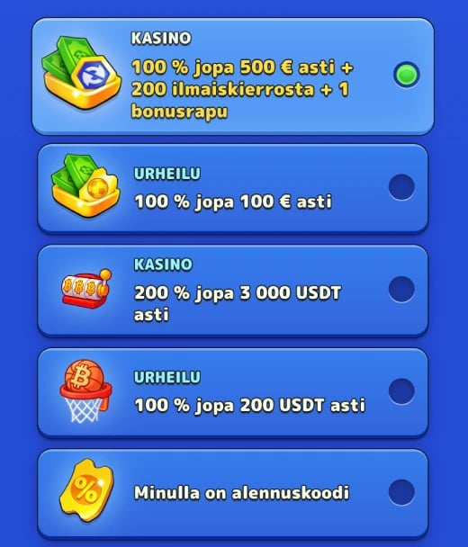 Rekisteröityminen Pistolo Casino